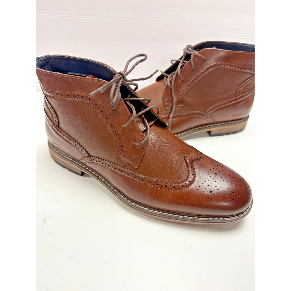 Freeman Mens Wingtip Chukka Boots Brown Lace Up Dress Casual Comfort Size 12M